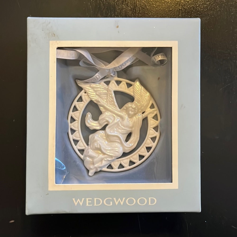 Wedgewood Angel doublesided christmas ornament vintage